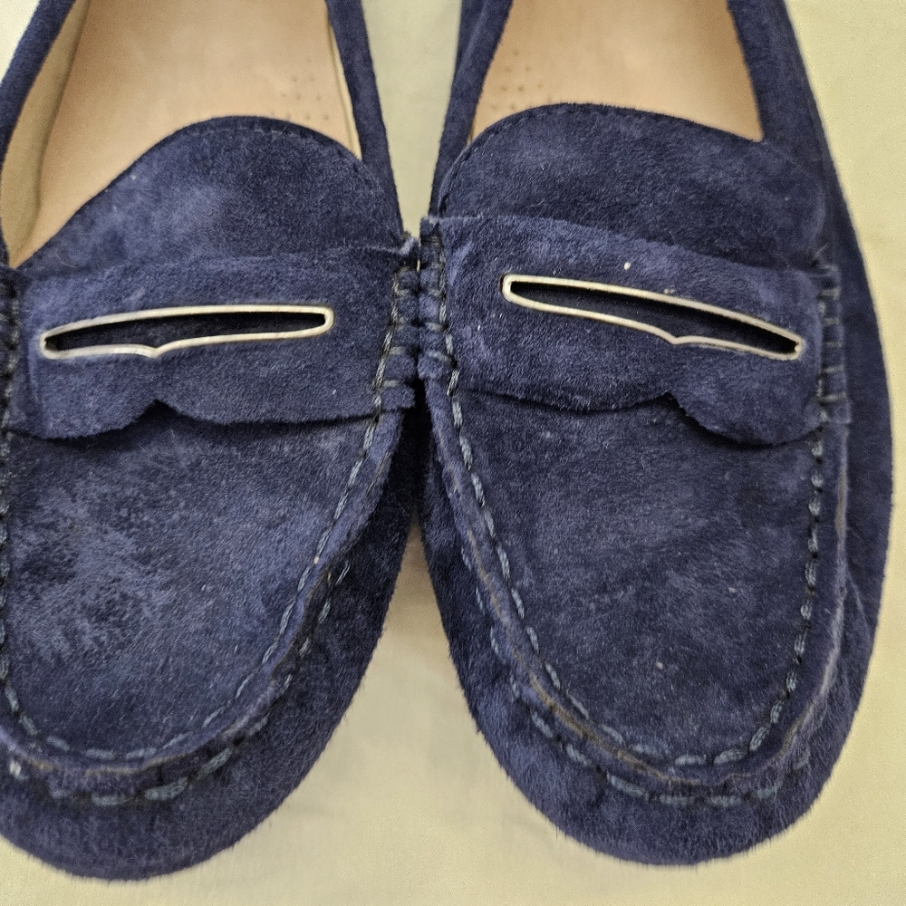 G.H.Bass & Co Navy Suede Moccasins Women Size 9 - Picture 6 of 14